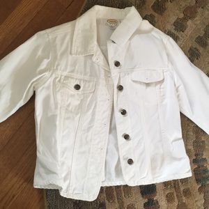 Talbots white denim jacket petite petite (x small)